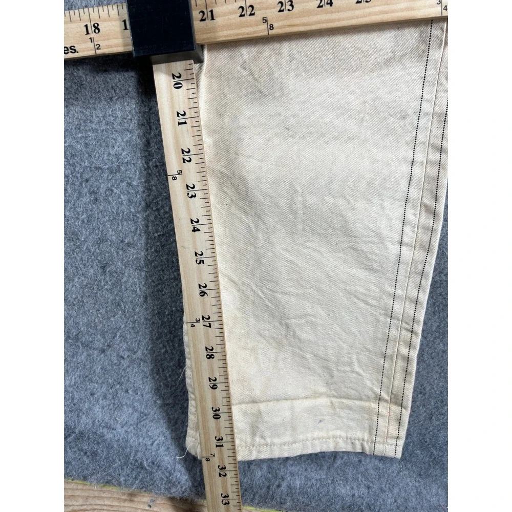 Public School New York Canvas Pants Men 32 Cream Off-White Straight Leg Workwear